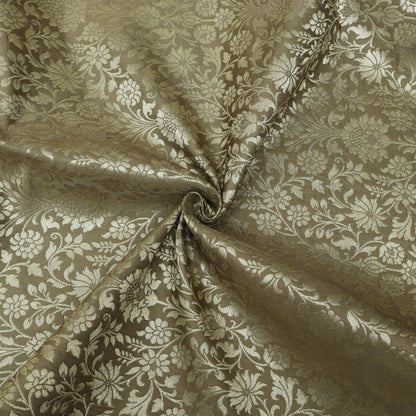 Floral Brocade Fabric with Gold Zari