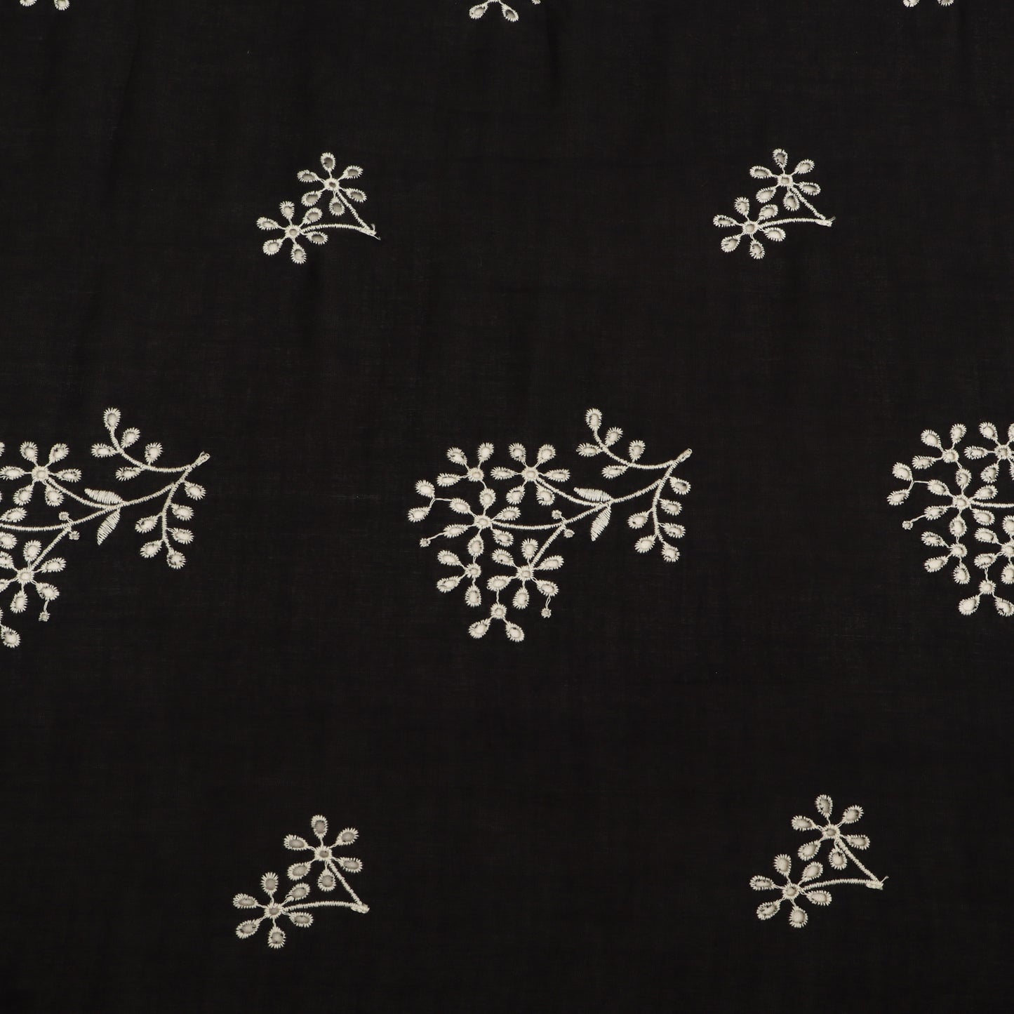 Cotton Chikan Embroidery Fabric