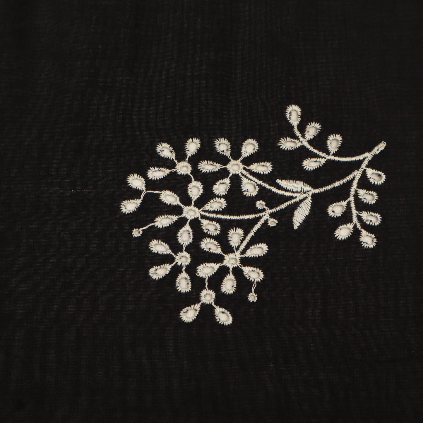 Cotton Chikan Embroidery Fabric