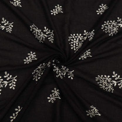 Cotton Chikan Embroidery Fabric