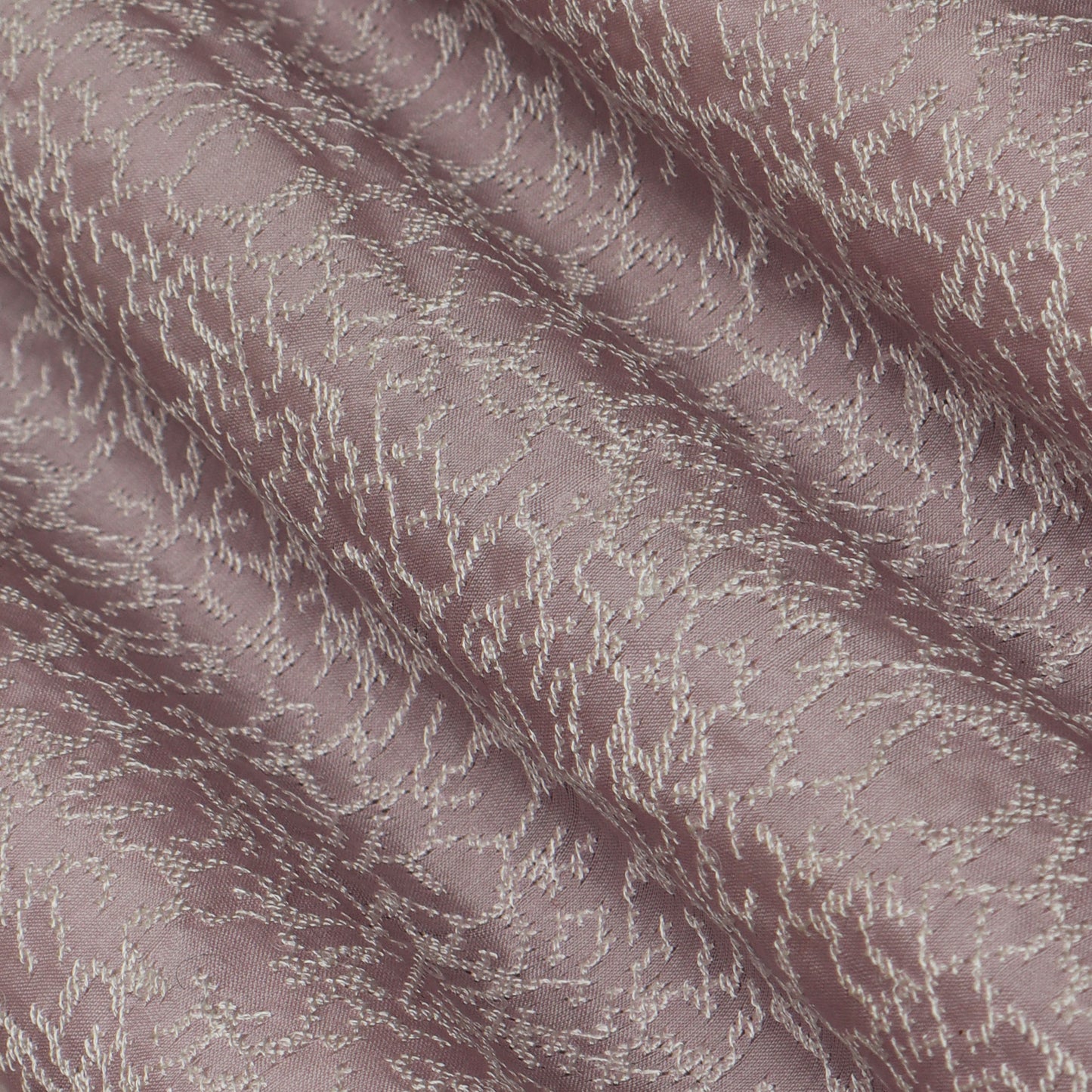 Lilac Color Chanderi Embroidery Fabric