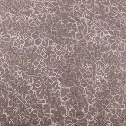 Lilac Color Chanderi Embroidery Fabric