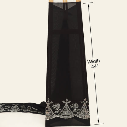 Cotton Chikan Embroidery Fabric