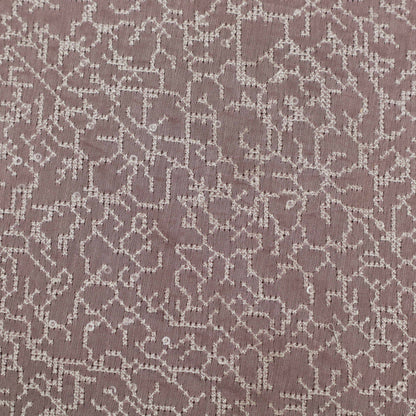 Lilac Color Chanderi Embroidery Fabric