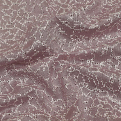 Lilac Color Chanderi Embroidery Fabric