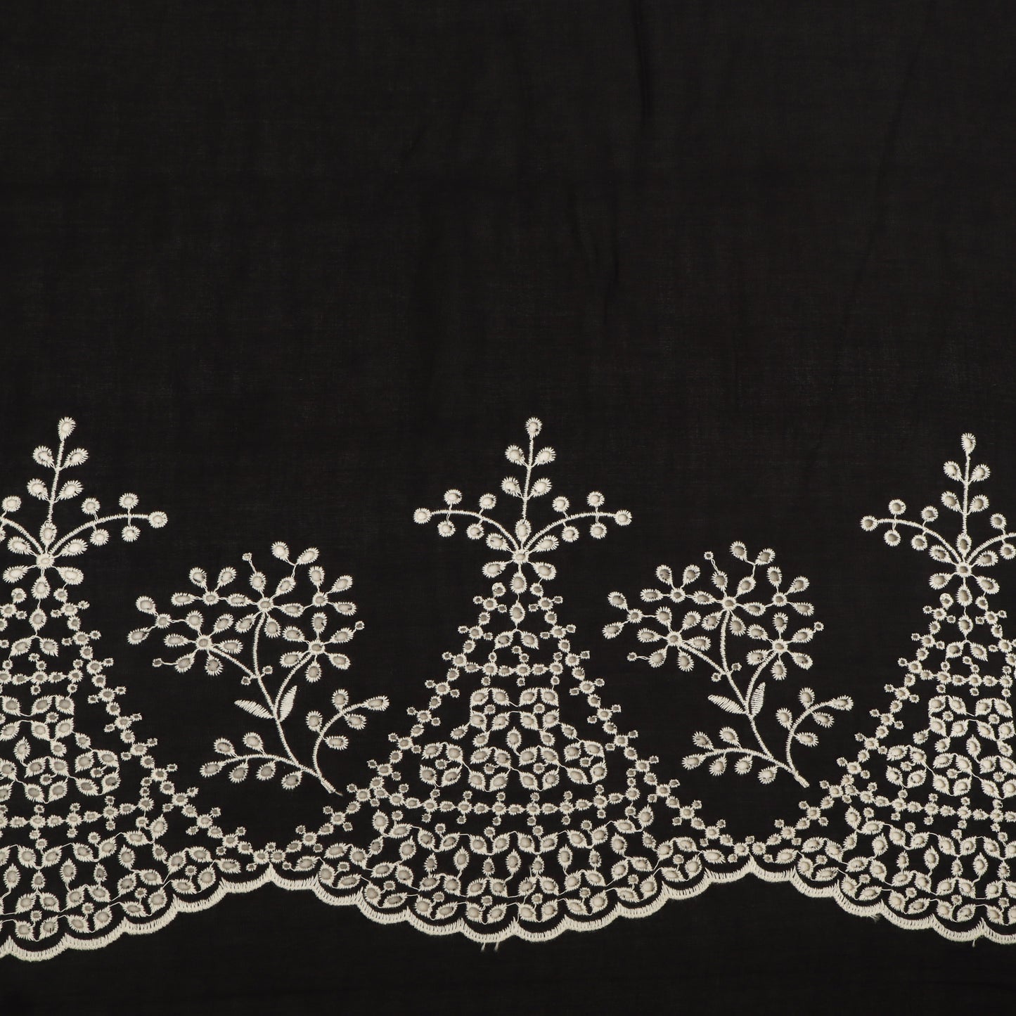 Cotton Chikan Embroidery Fabric