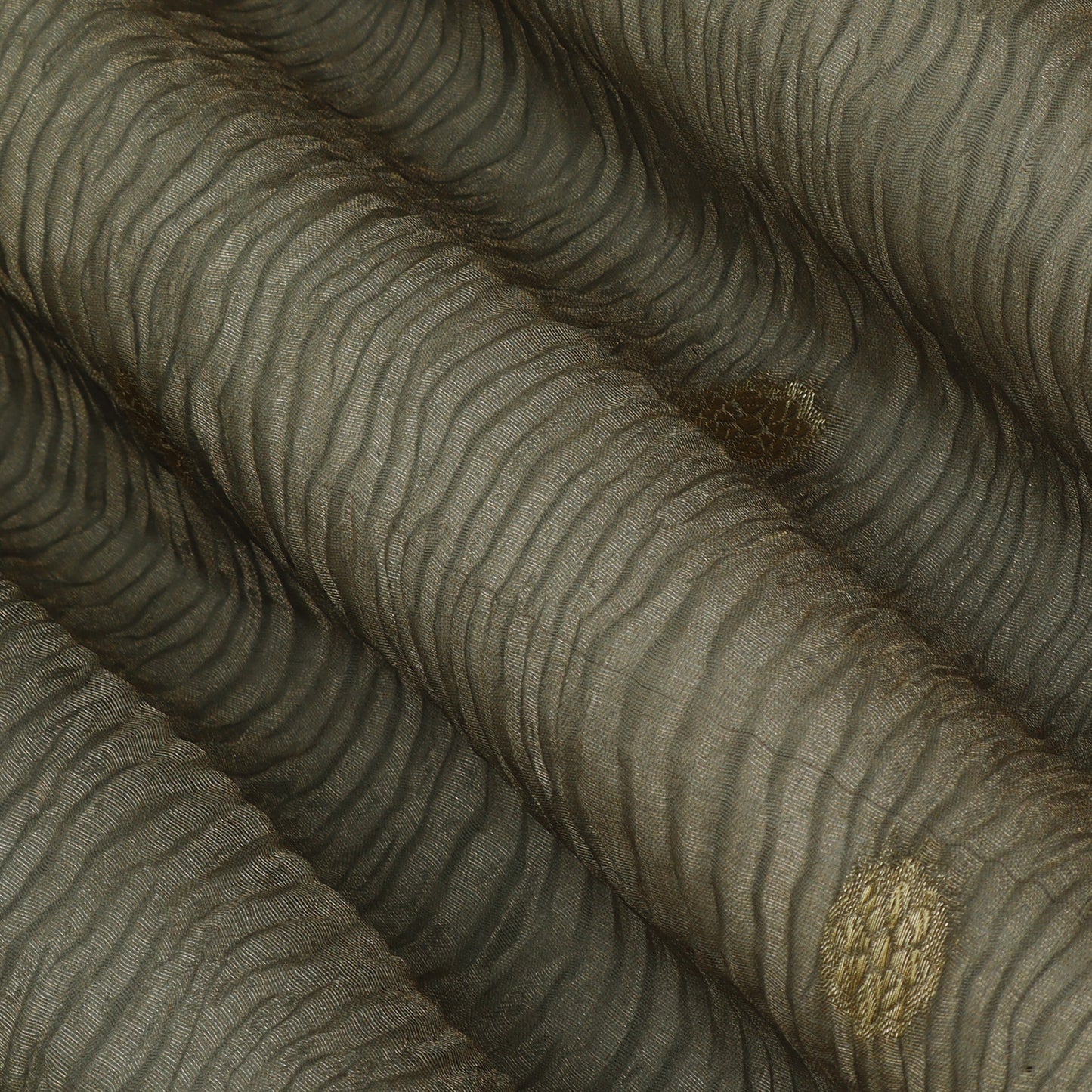 Grey Color Crush Tissue  Booti Fabric