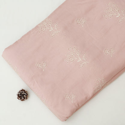 Cotton Chikan Embroidery Fabric