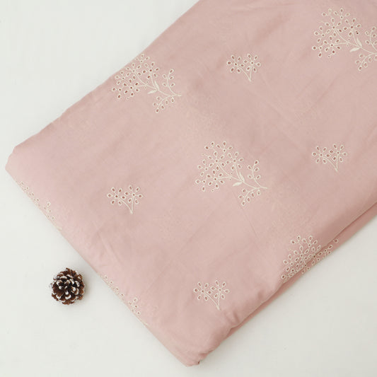 Cotton Chikan Embroidery Fabric