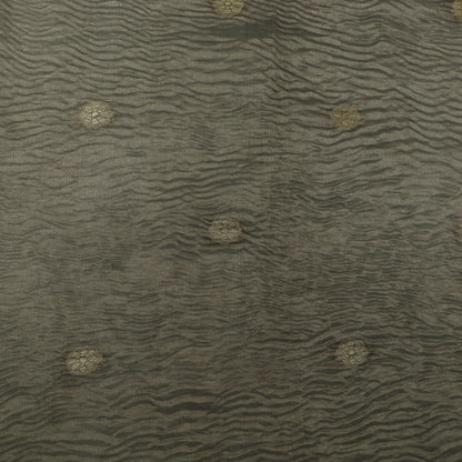 Grey Color Crush Tissue  Booti Fabric