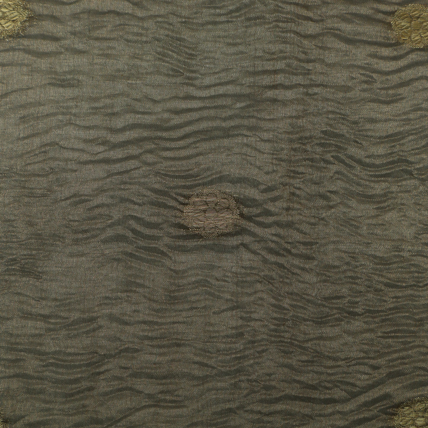 Grey Color Crush Tissue  Booti Fabric