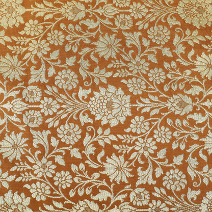 Floral Brocade Fabric with Gold Zari