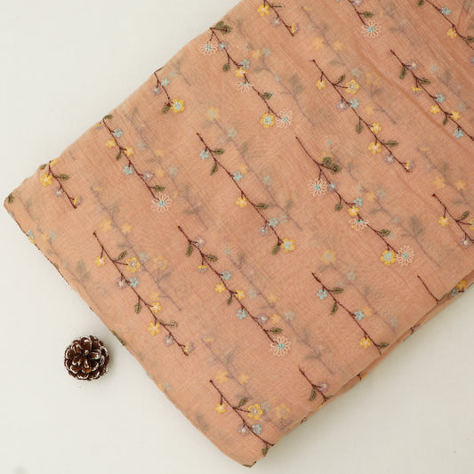Pure Chanderi Embroidery Fabric