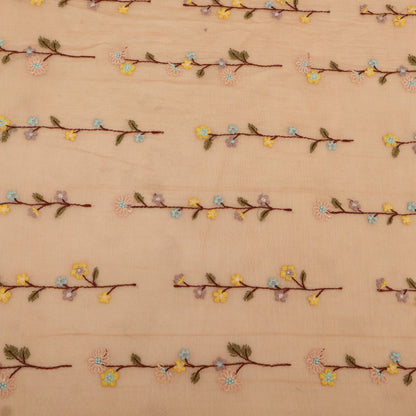 Pure Chanderi Embroidery Fabric