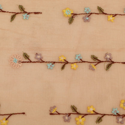 Pure Chanderi Embroidery Fabric