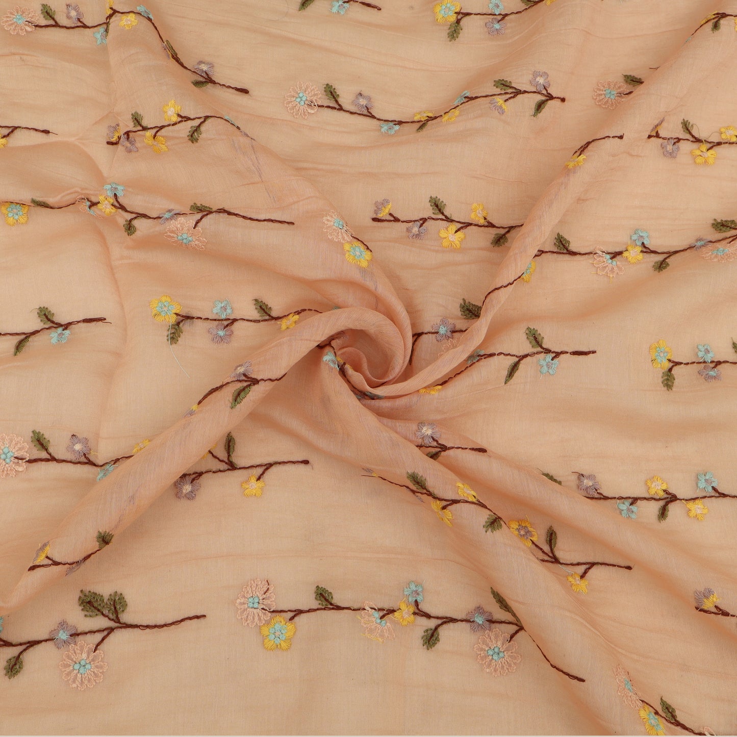 Pure Chanderi Embroidery Fabric