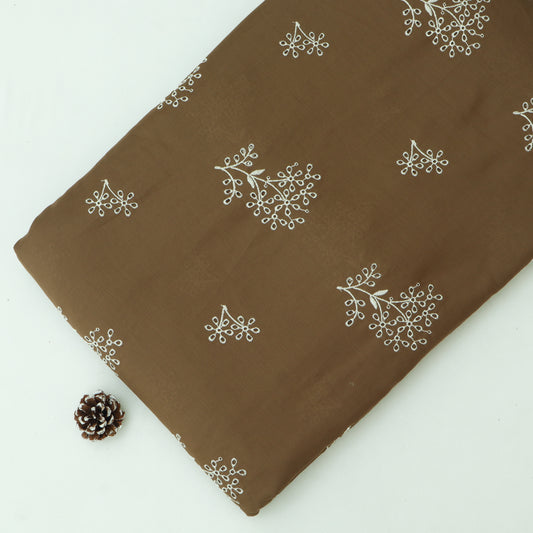 Cotton Chikan Embroidery Fabric