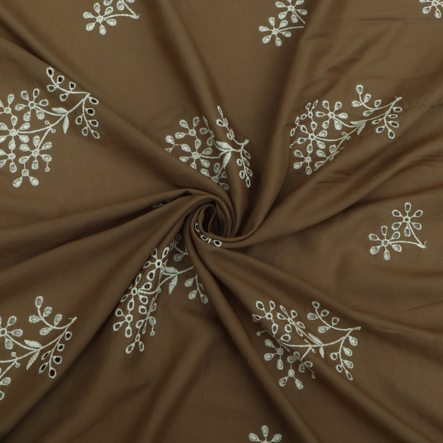 Cotton Chikan Embroidery Fabric