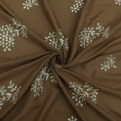 Cotton Chikan Embroidery Fabric