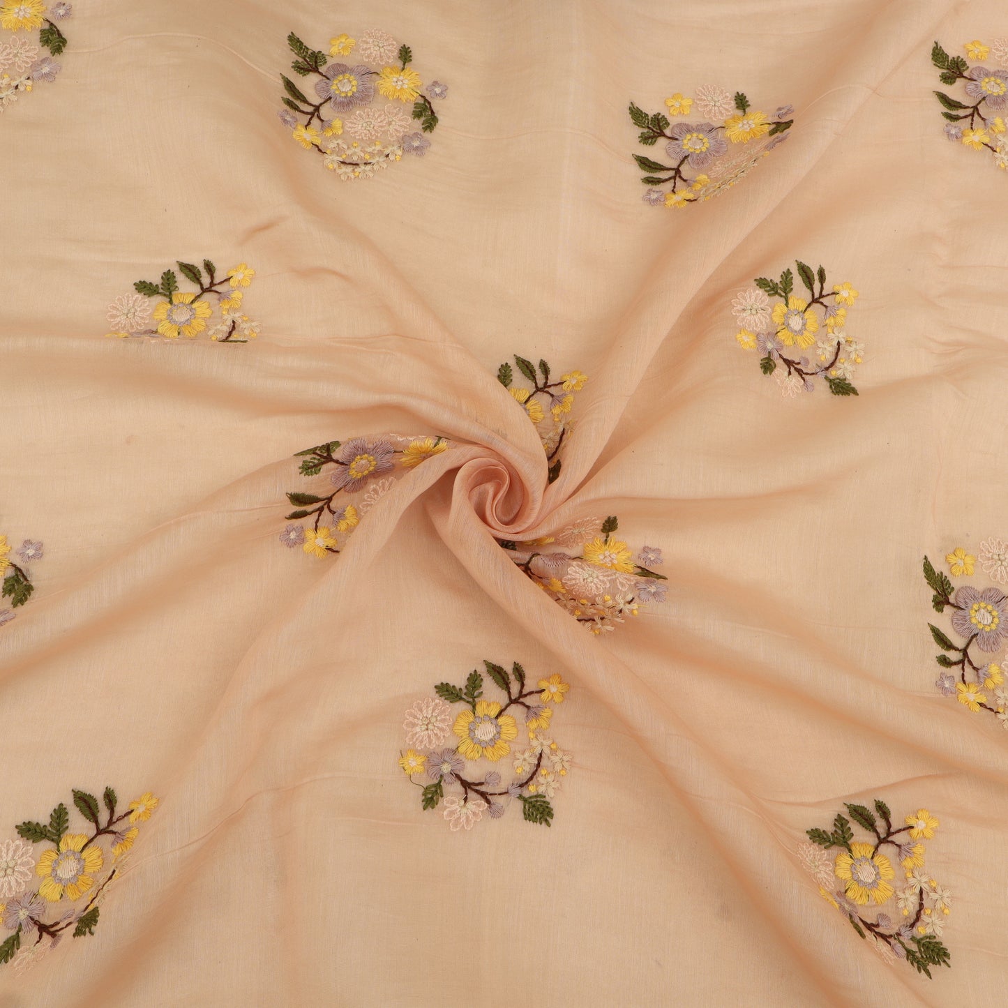 Pure Chanderi Embroidery Fabric