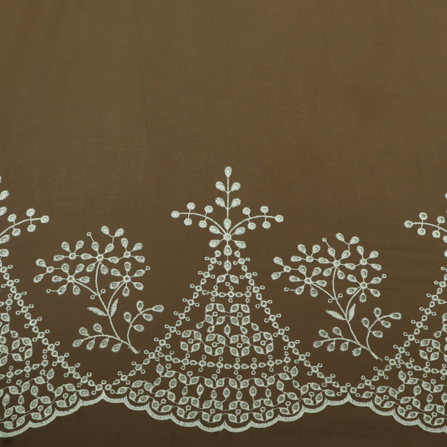 Cotton Chikan Embroidery Fabric