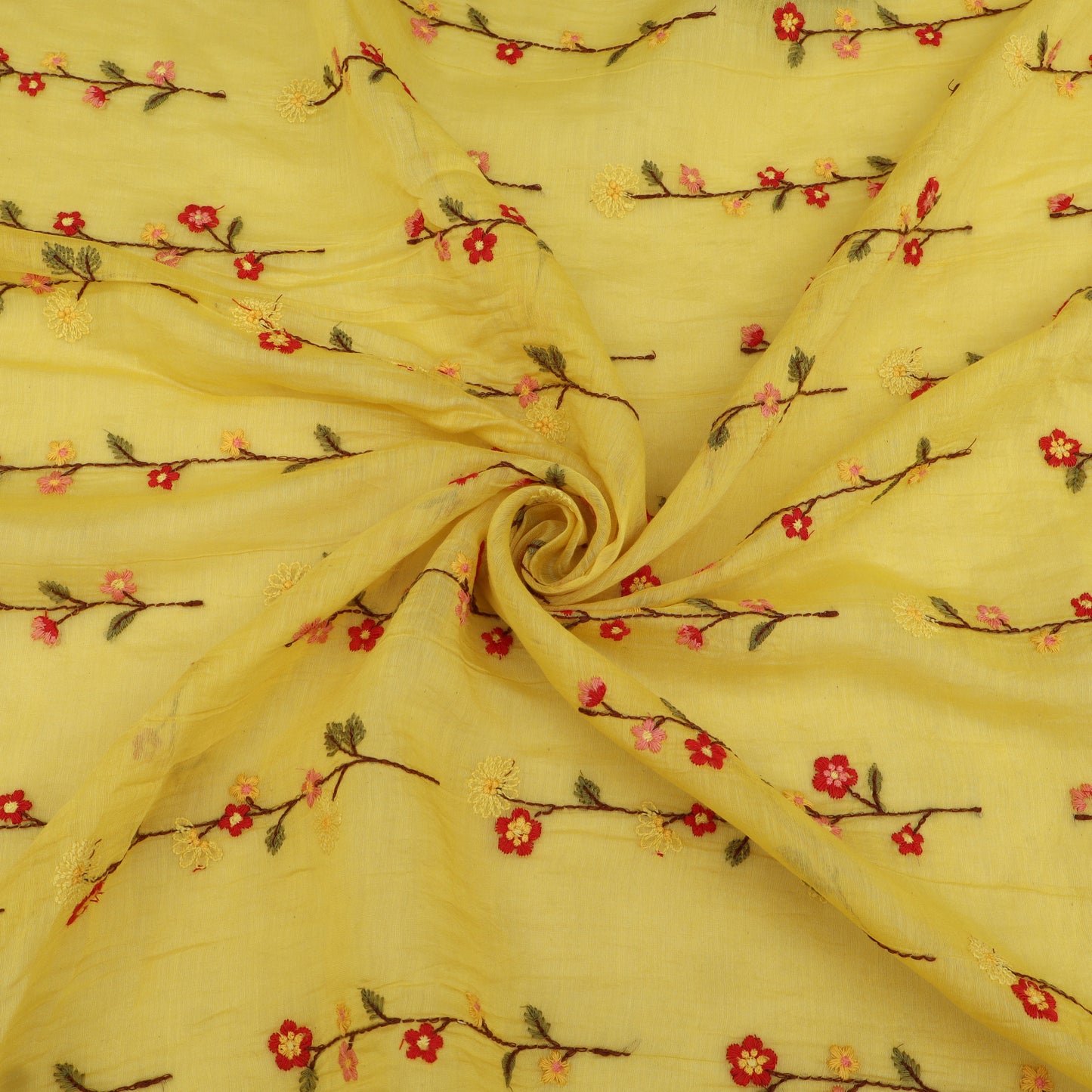 Pure Chanderi Embroidery Fabric