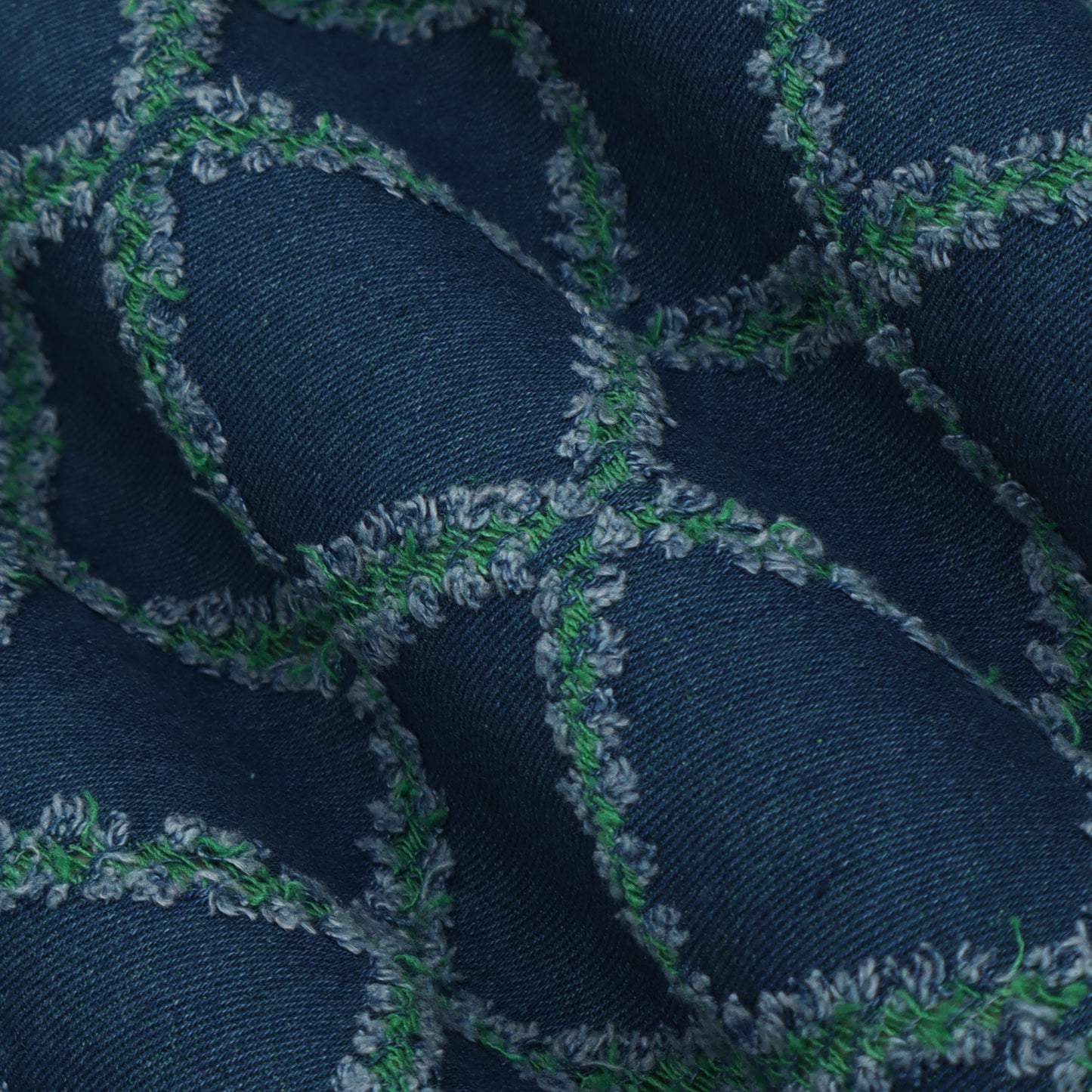 Blue Color Denim Embroidery Fabric