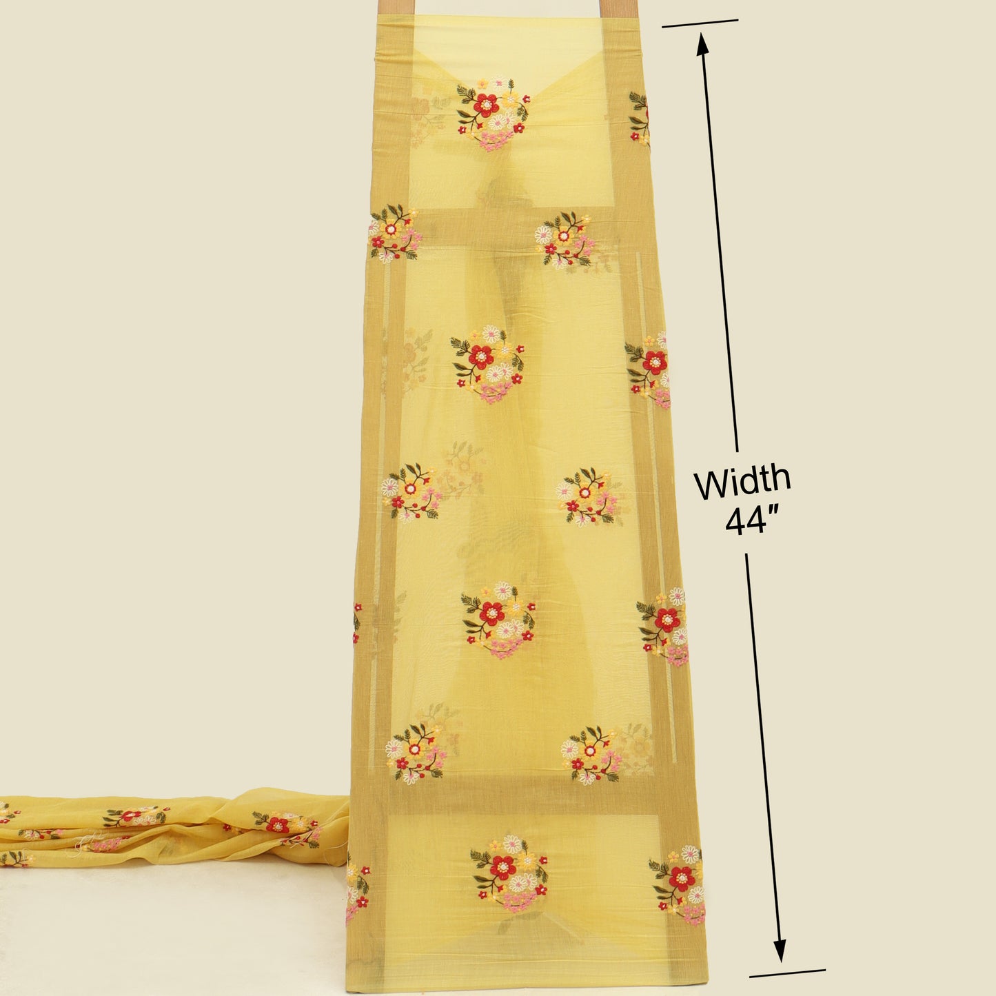 Pure Chanderi Embroidery Fabric