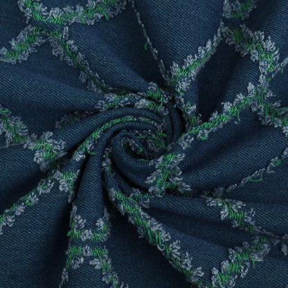 Blue Color Denim Embroidery Fabric