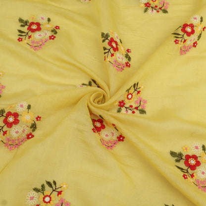 Pure Chanderi Embroidery Fabric