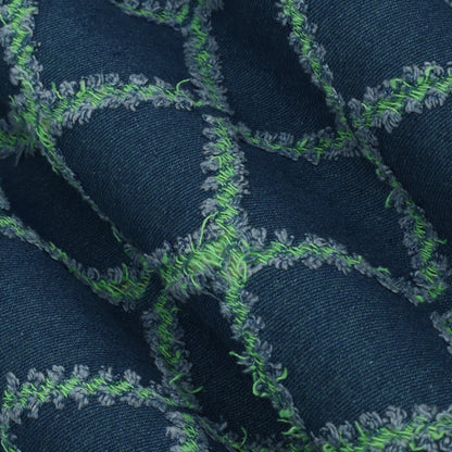 Blue Color Denim Embroidery Fabric