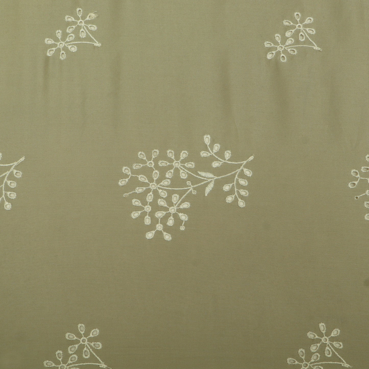 Cotton Chikan Embroidery Fabric