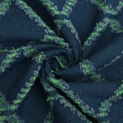 Blue Color Denim Embroidery Fabric