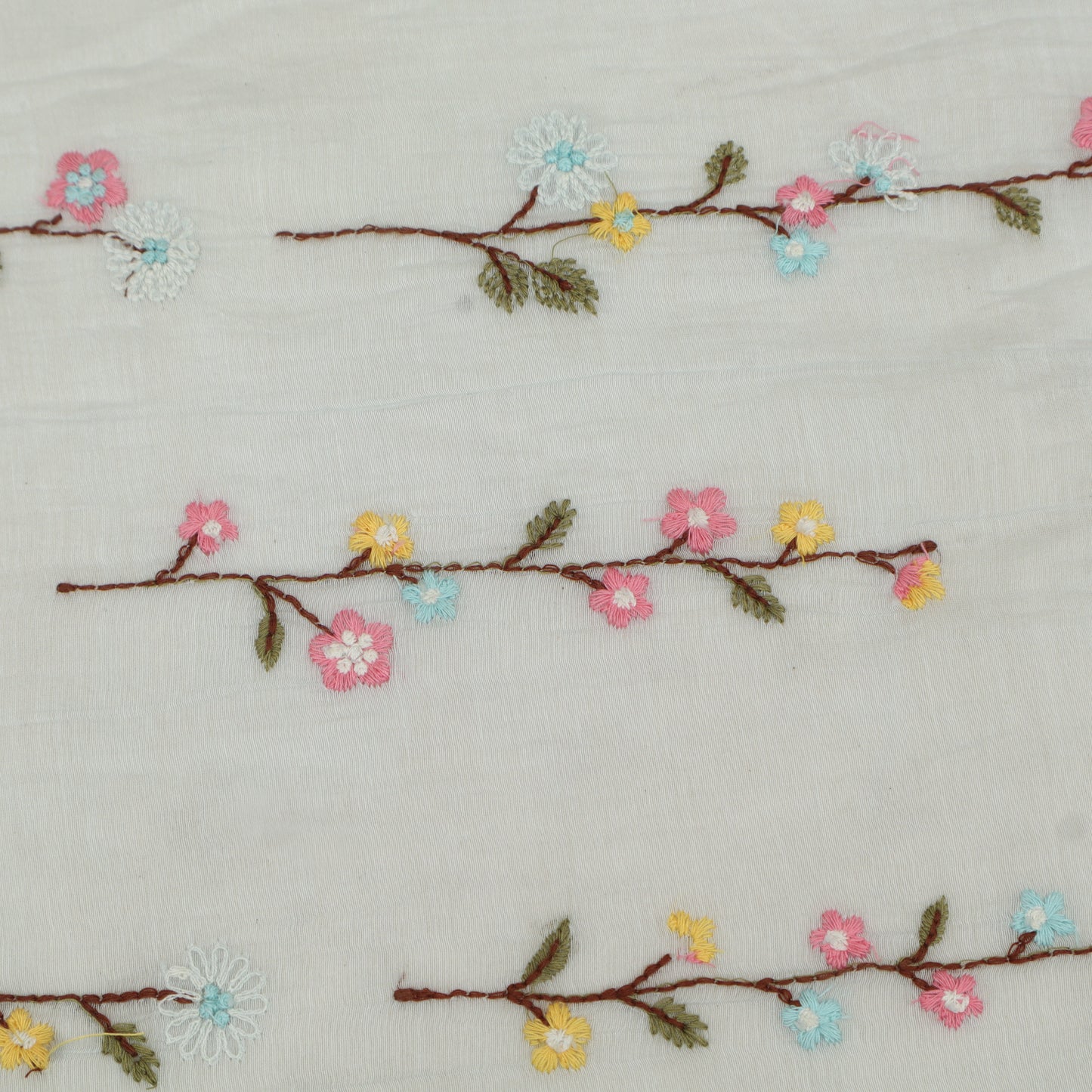 Pure Chanderi Embroidery Fabric