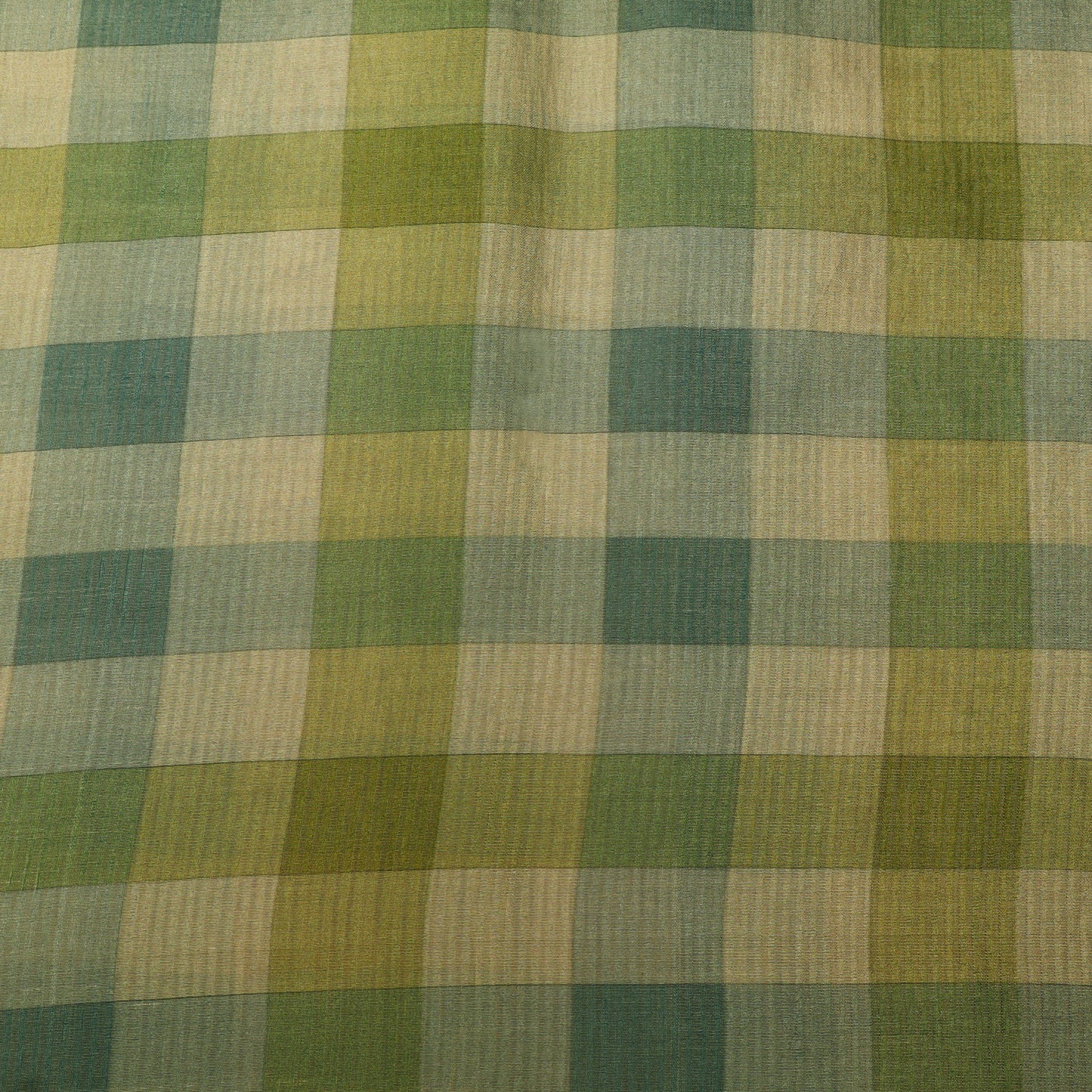 Pure Tissue Brocade Fabric  Multitone Checked Weave with Elegant