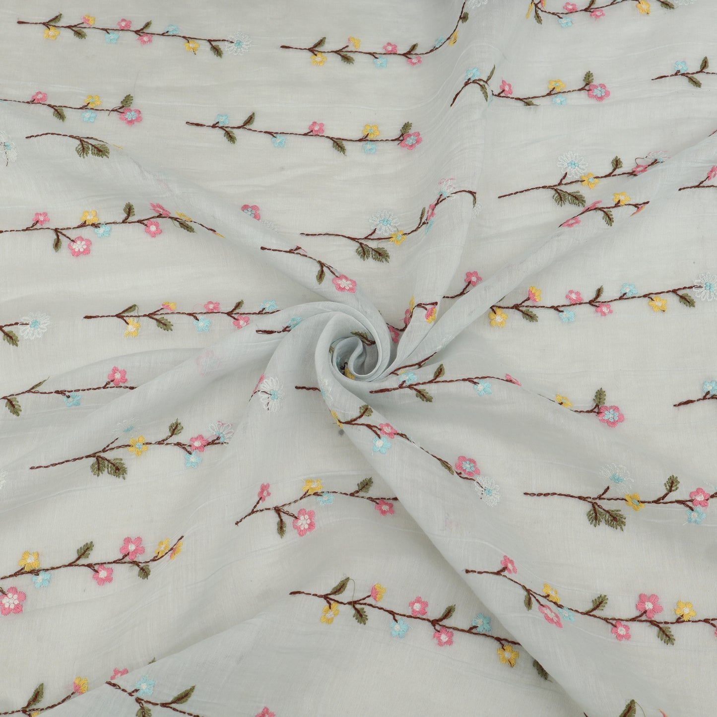 Pure Chanderi Embroidery Fabric