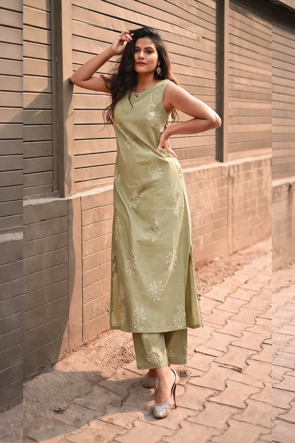 Cotton Chikan Embroidery Fabric
