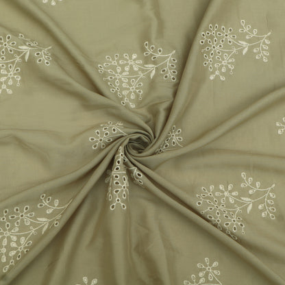 Cotton Chikan Embroidery Fabric