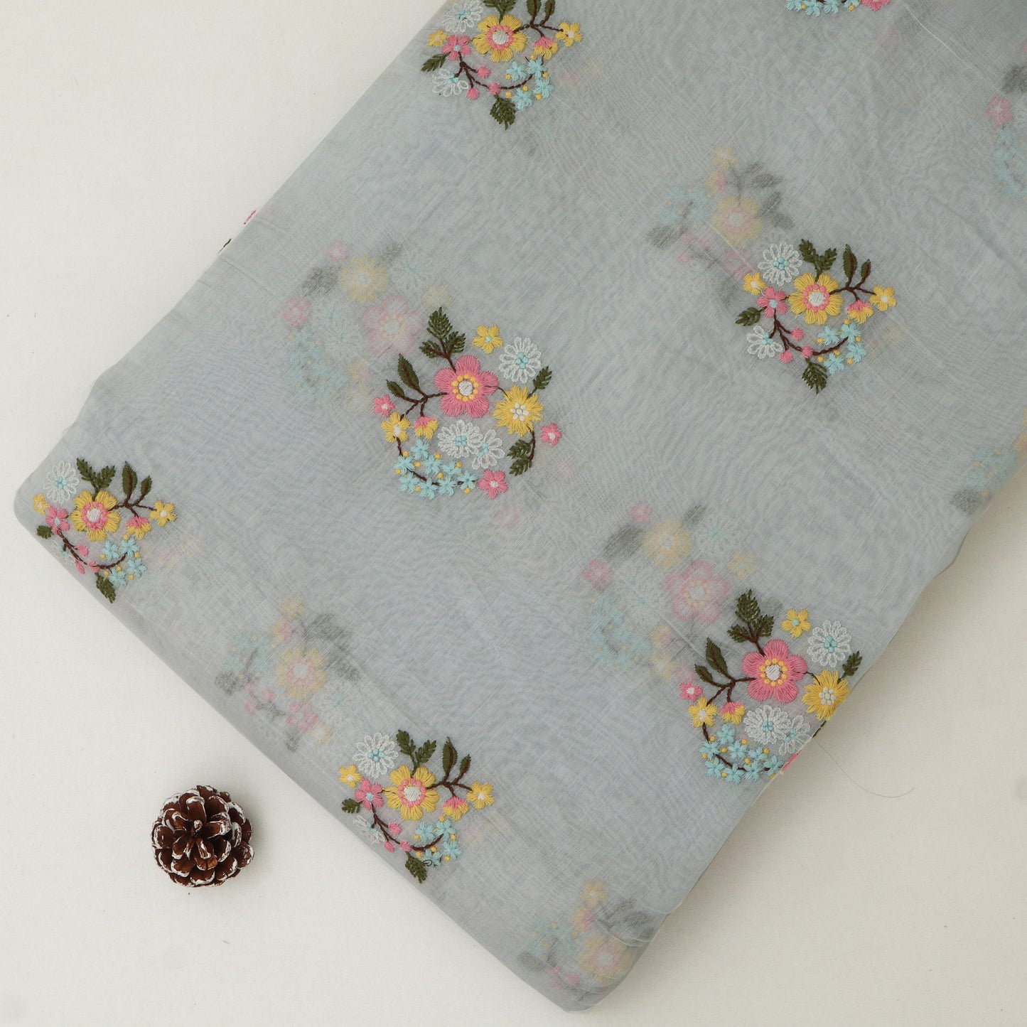 Pure Chanderi Embroidery Fabric