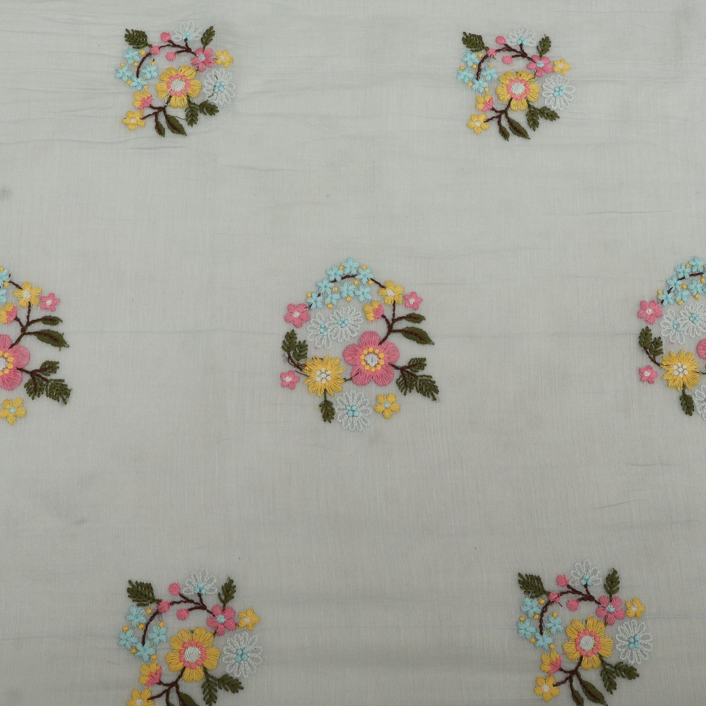 Pure Chanderi Embroidery Fabric