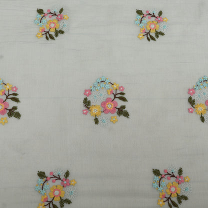 Pure Chanderi Embroidery Fabric