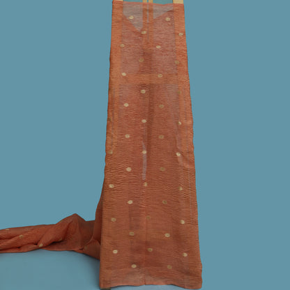 Brownish Pink Color Crush Tissue  Booti Fabric