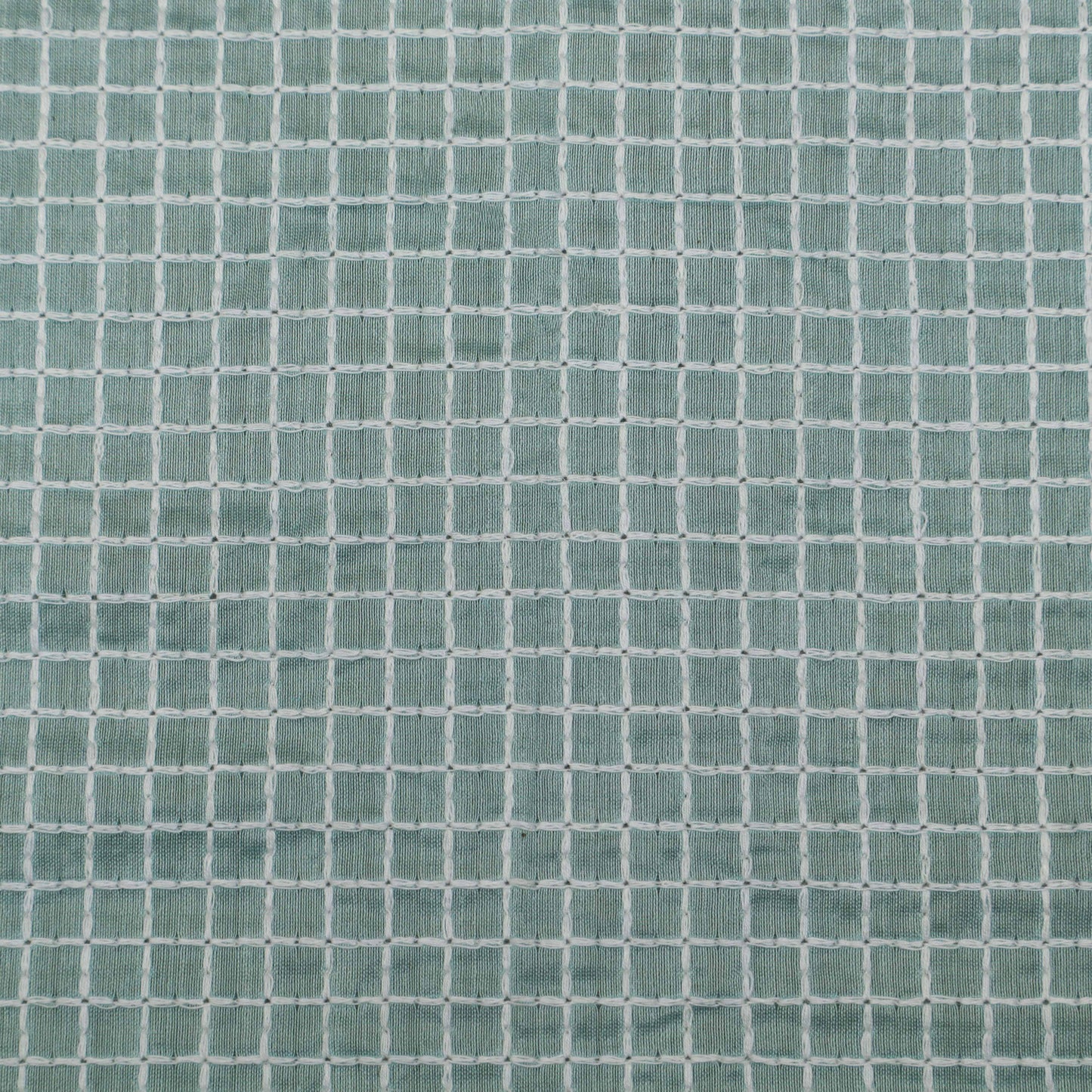 Sky Blue  Color Chanderi Check Embroidery Fabric