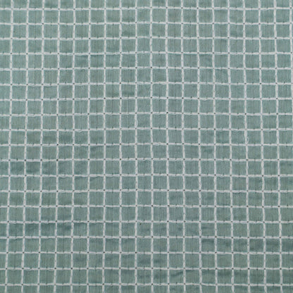Sky Blue  Color Chanderi Check Embroidery Fabric