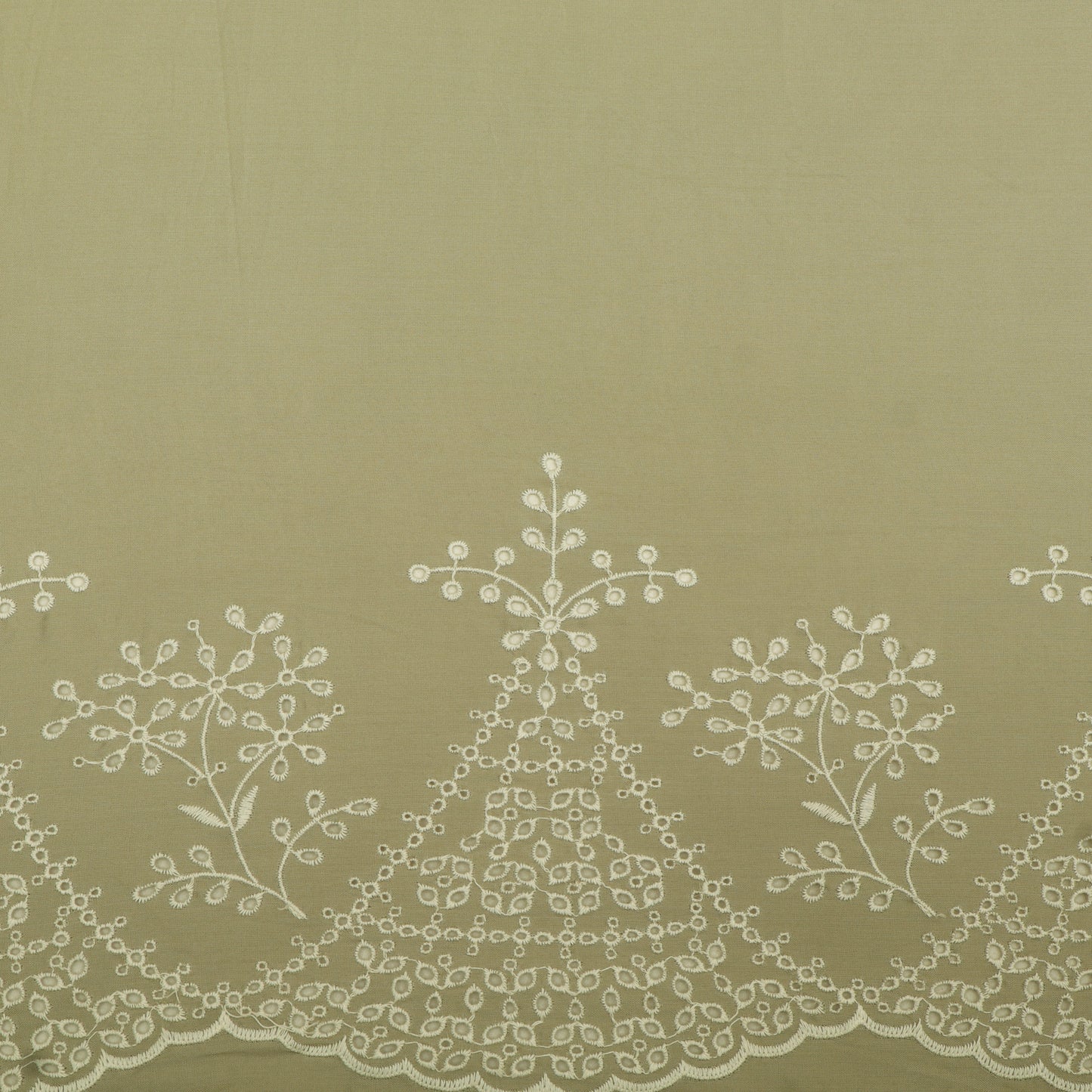 Cotton Chikan Embroidery Fabric