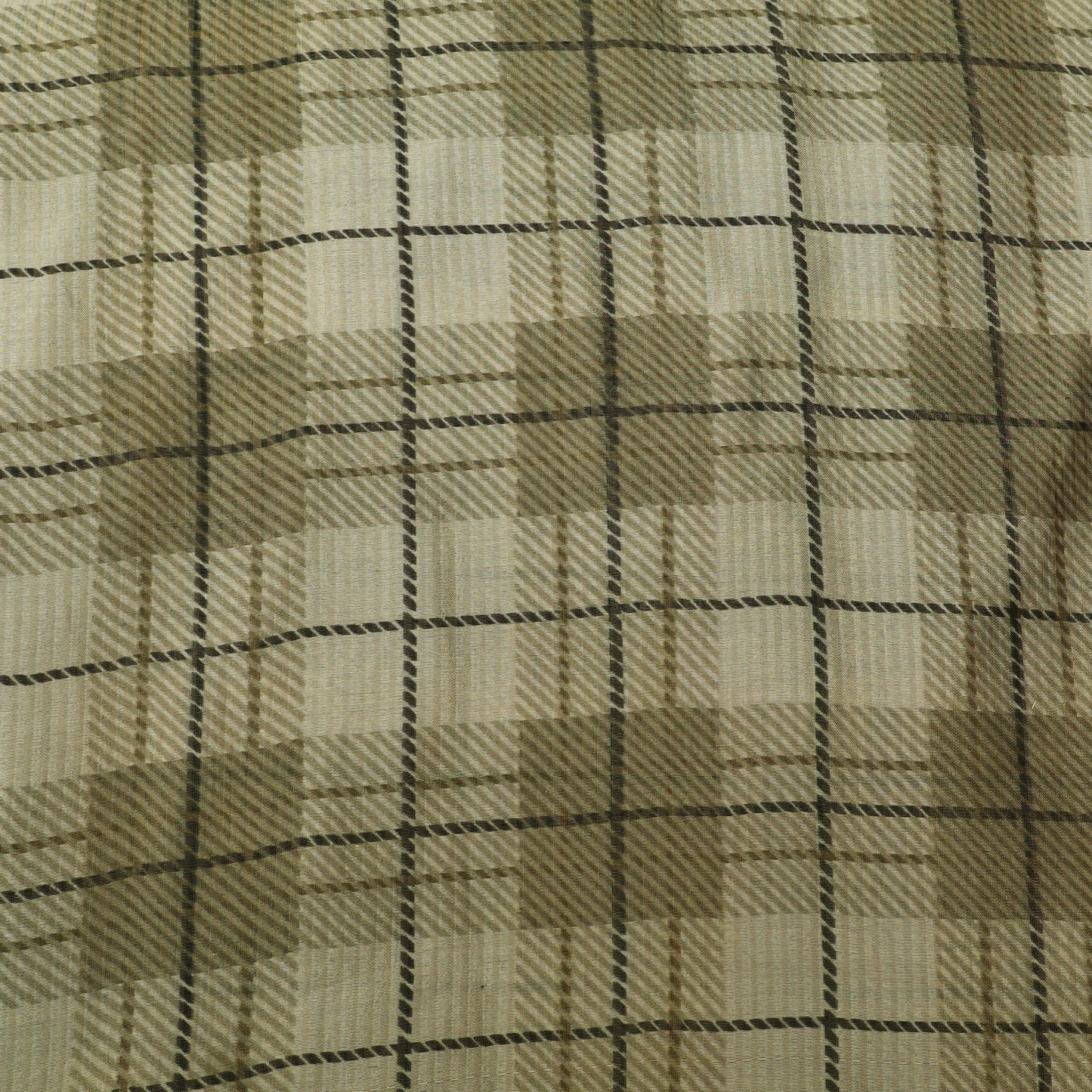 Pure Tissue Brocade Fabric Elegant Checked Weave with Subtle Metallic