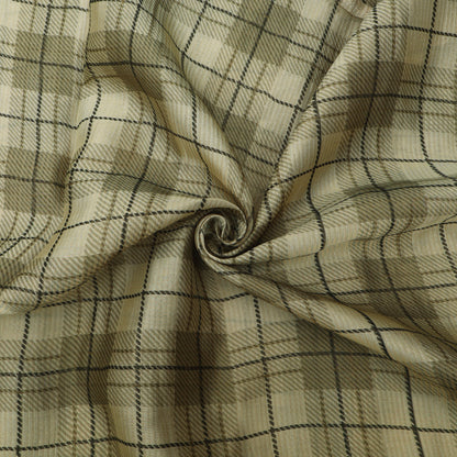 Pure Tissue Brocade Fabric Elegant Checked Weave with Subtle Metallic