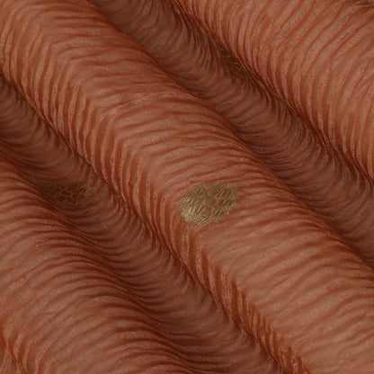 Brownish Pink Color Crush Tissue  Booti Fabric