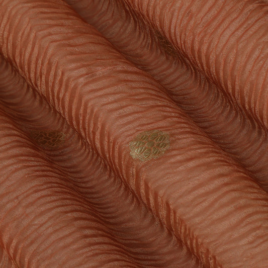 Brownish Pink Color Crush Tissue  Booti Fabric