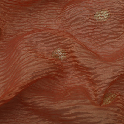 Brownish Pink Color Crush Tissue  Booti Fabric